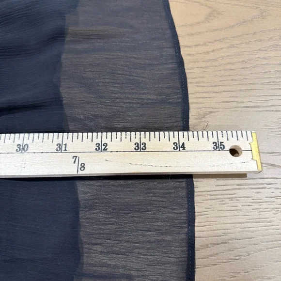 Nine West Pleated Chiffon V Neck Sleeveless Dress Lined Flowy XL Goth Flapper - Picture 13 of 13